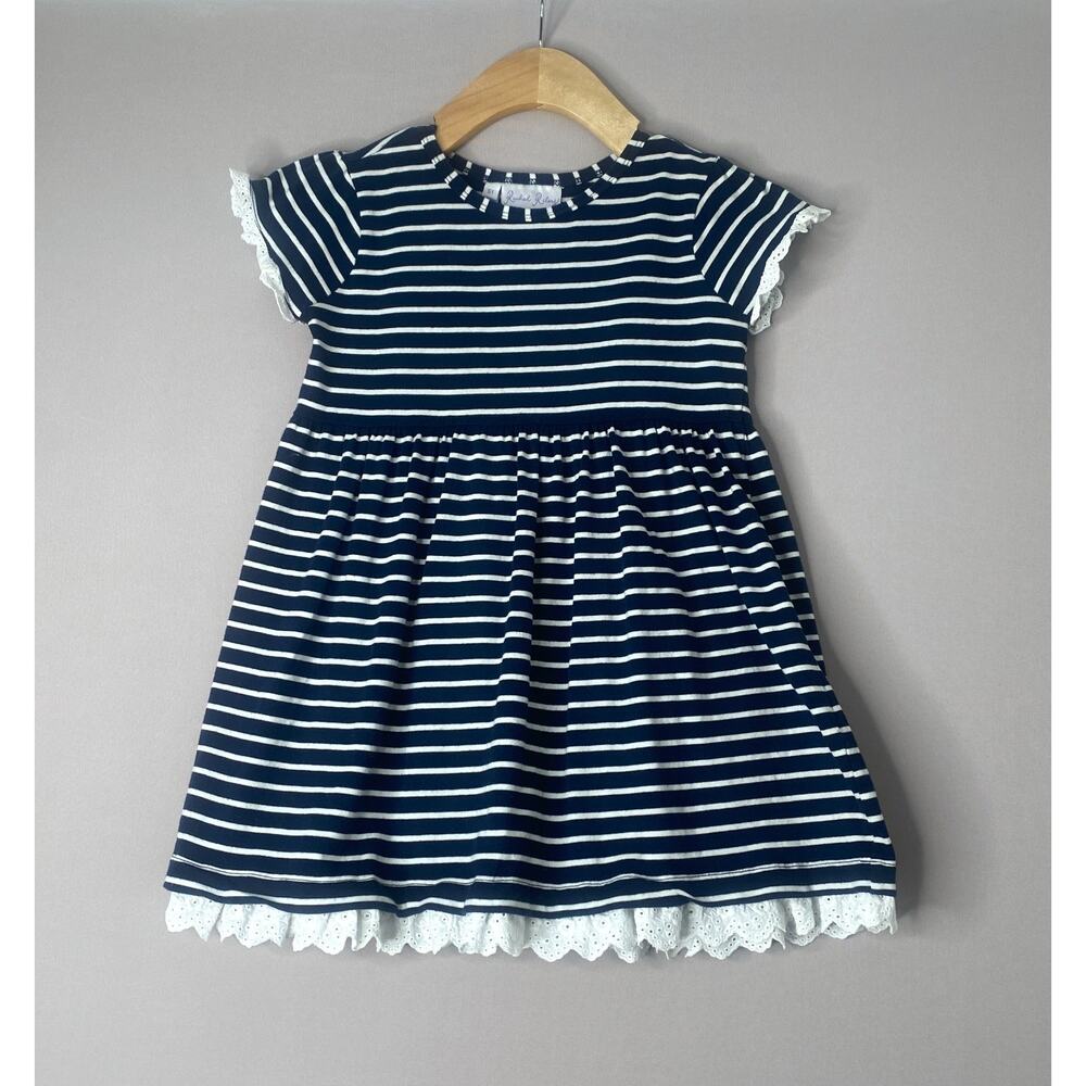 Rachel Riley Nautical Navy & White Stripe Knit Dress